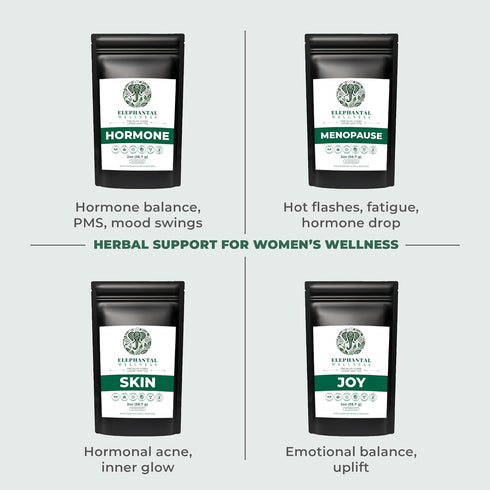 Elephantal Wellness 4oz 40 Premium Hormone Herbal Tea | PCOS, Hormonal Balance & Mood Support with Chaste Berry
