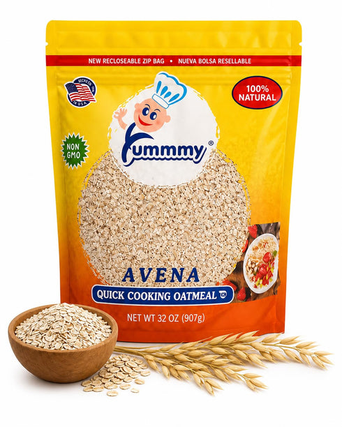 Yummmy 2 Lb (32 Oz), Quick Cooking Oatmeal, Kosher Certified, Hojuelas de avena
