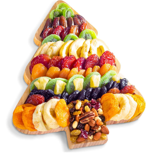 A Gift Inside Season's Greetings Dried Fruit Gift on Reusable Bamboo Christmas