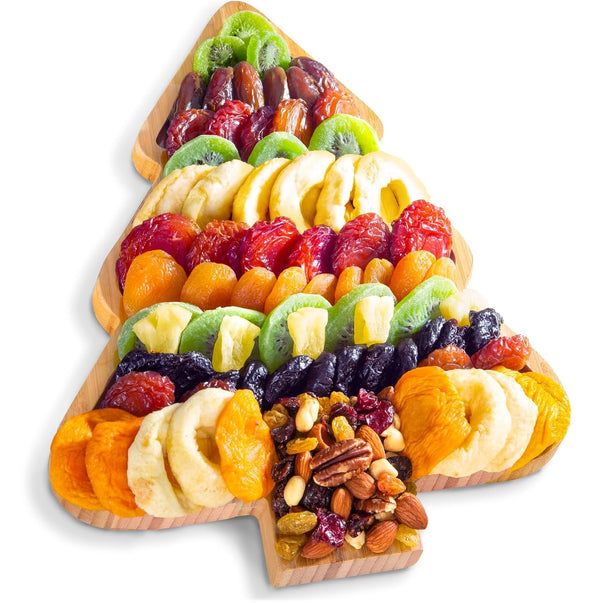 A Gift Inside Season's Greetings Dried Fruit Gift on Reusable Bamboo Christmas