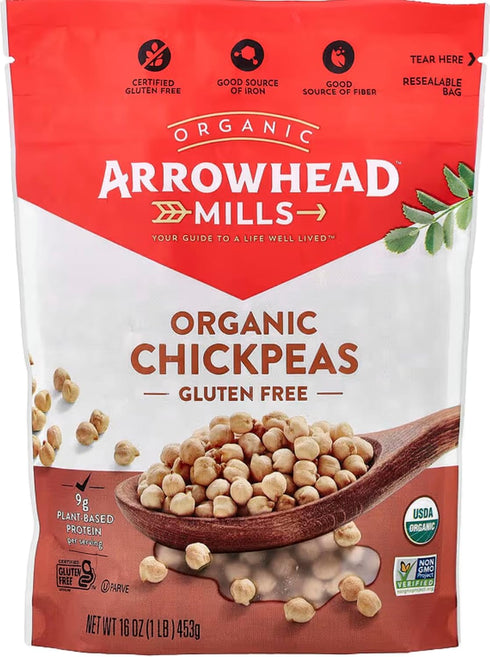 1 lb (Pack 2) Arrowhead Mills Organic Chickpeas (Garbanzo)