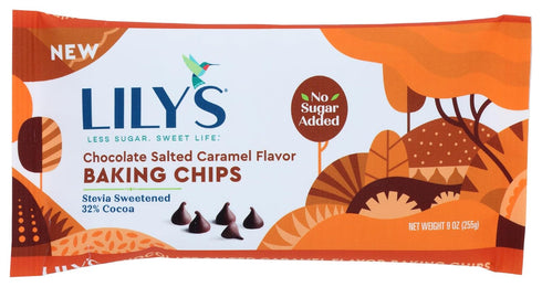 Lily's Sweets, 32% Cocoa Chocolate Salted Caramel Flavor Baking Chips, 9 Ounce