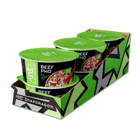 2.1 (Pack 6) Snapdragon Beef Pho, Beef Flavored Noodle Soup Bowl, Ounce