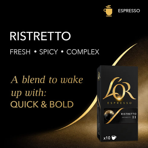 50 Count 50 Count (Pack 1) L'OR Espresso Capsules, Ristretto, Single-Serve Aluminum Coffee Capsules Compatible with the