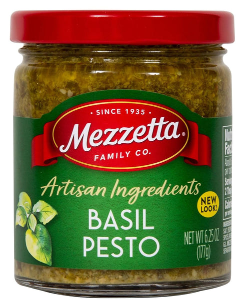 6.25 (Pack 6) Mezzetta Artisan Ingredients Basil Pesto Ounce Jar- Traditional Italian Pesto alla Genovese with Fresh