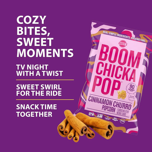 6 oz. Angies BOOMCHICKAPOP Cinnamon Churro Popcorn, Gluten Free