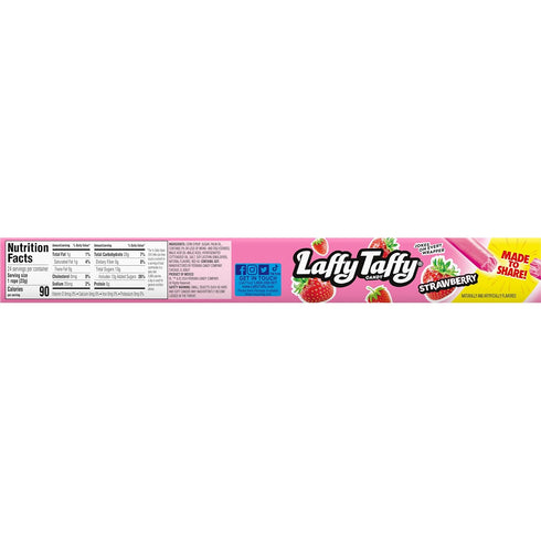 0.81 (Pack 24) Laffy Taffy Rope Candy, Strawberry Flavor, Ounce Ropes