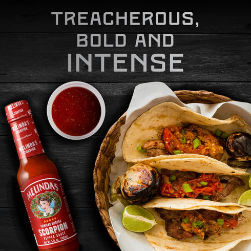 Melinda’s Scorpion Pepper Hot Sauce 5oz - Gourmet Sauce with Trinidad Moruga Scorpion Pepper, Keto, Kosher, Vegan