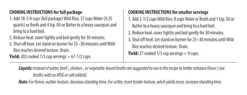 7.5 lb Canoe Roll Cut Wild Rice, Bag