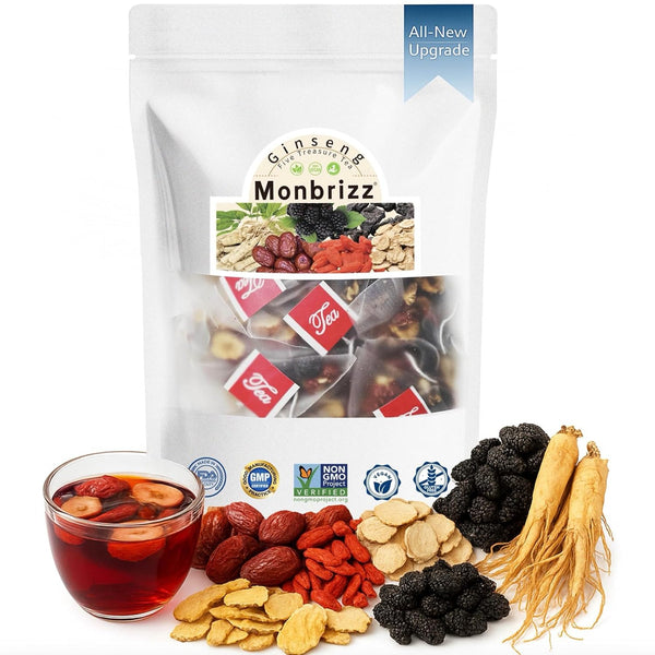 Monbrizz Kidney Tea Formula - 40 Count Value Pack, Ginseng Six Treasure Tea