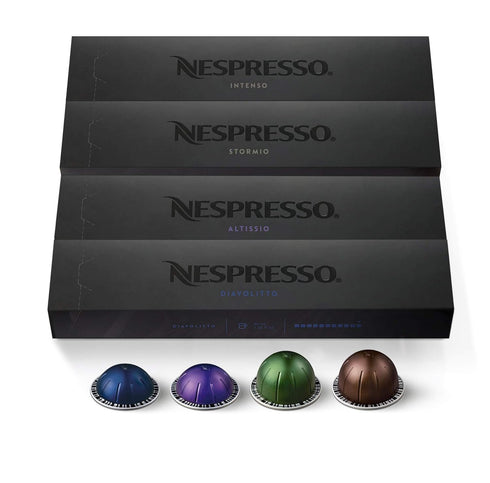 Nespresso Capsules Vertuo, Dark Assortment Variety Pack, Dark Roast Coffee & Espresso,