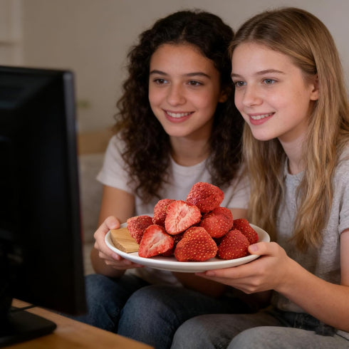 SIJIYUNLI 100g/3.52oz -Freeze dried strawberries Whole strawberry,Non fried|Low calorie|Vegan.Leisure snacks for Binge