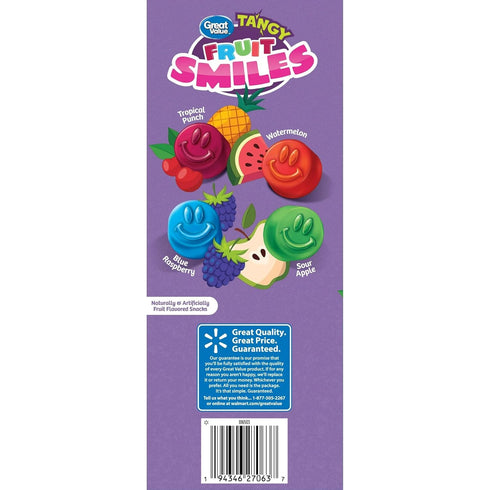 Great Value 45 Oz. (Pack 2) Tangy Fruit Smiles