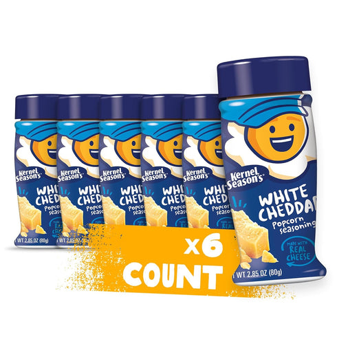 Kernel Season's Popcorn Seasoning, White Cheddar, 2.85 oz, Pack of 6