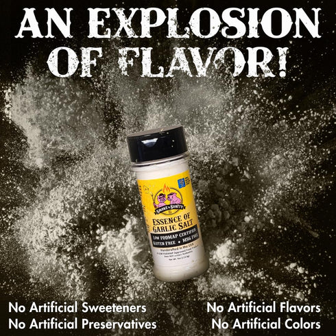 Smoke n Sanity Essence of Garlic Salt, Monash Certified Low FODMAP, Gluten Free, Kosher Seasoning - 4.0 Ounce