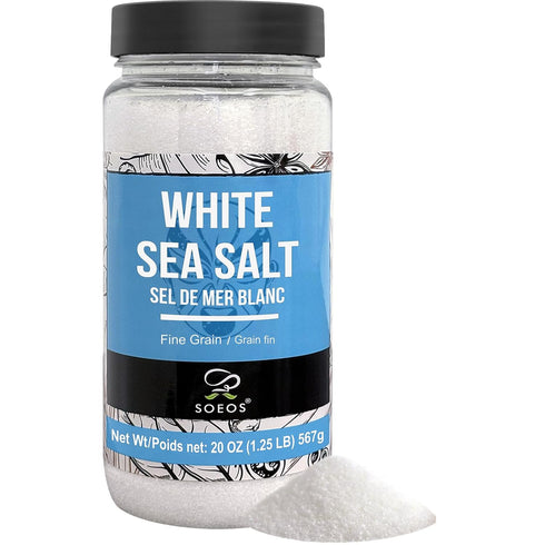 Soeos Sea Salt, Fine Grain, 20 Oz (1.25 Pound), Non-GMO, Nature Himalayan