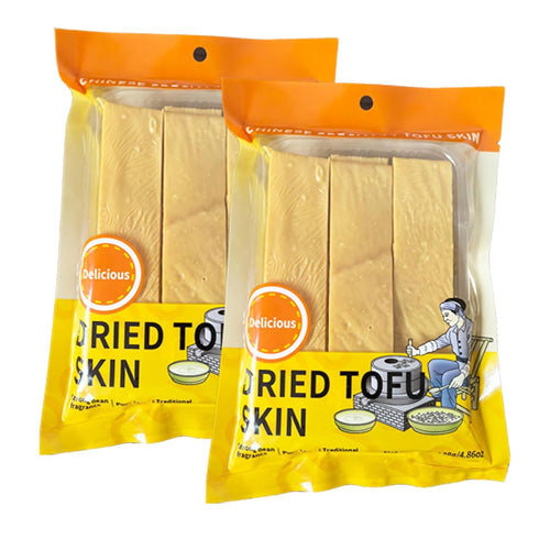 Dried Tofu Skin Sheets - Chinese Bean Curd Youdoupi, 2 Packs (4.87oz