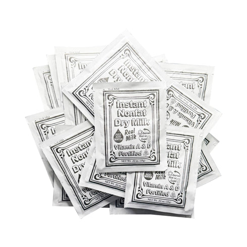 Packets 15g 100 Pack Non-Fat Dry Milk Instant Mix Each, Vitamin A & D Fortified, Shelf-Stable Powdered Milk