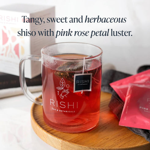 15 Count (Pack 1) Rishi Tea Pink Lemon Ginger Herbal Tea - Organic, Caffeine Free Sachet Bags, Tangy & Naturally Sweet