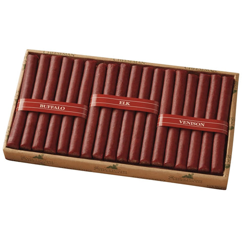 The Wisconsin Cheeseman Wild Game Sticks Variety Meat Sticks Featuring Buffalo, Elk,