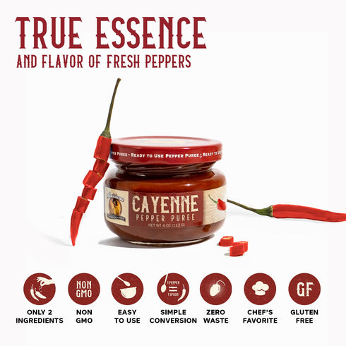 2 Cayenne - Louisiana Pepper Exchange - Fresh Pepper Replacement (Cayenne Pepper Puree) Jars - Plant-Based