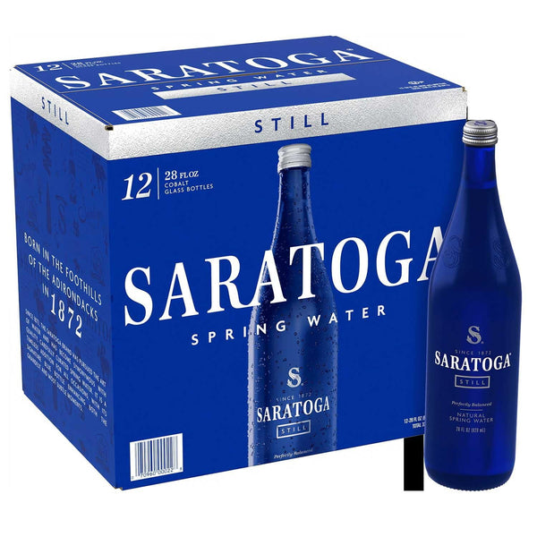 Generic Saratoga| Spring Water, Still (Non-Sparkling), 28 fl oz Glass Bottles (Pack of
