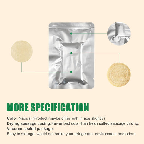 Sausage-8m/26ft,38mm Edible Drying Natural Sausage Casing, Sausage Casings for Flavorous Homemade Sausages
