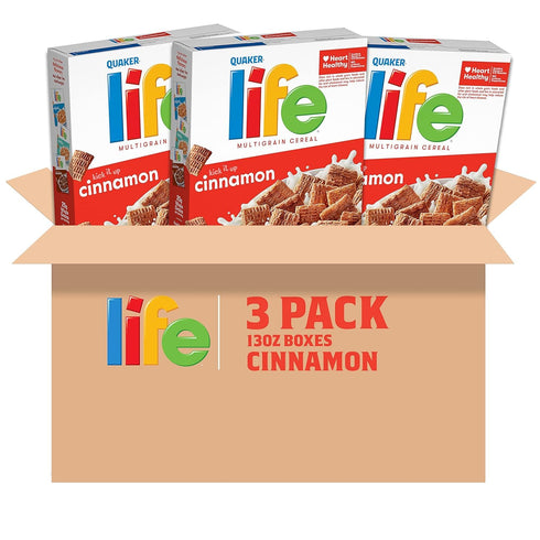 13 (Pack 3) Life Multigrain Breakfast Cereal, Cinnamon, Ounce