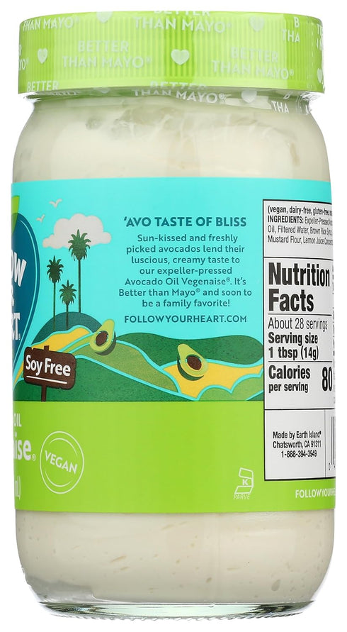 Follow Your Heart 14 Oz , Vegenaise Avocado Oil, Fl