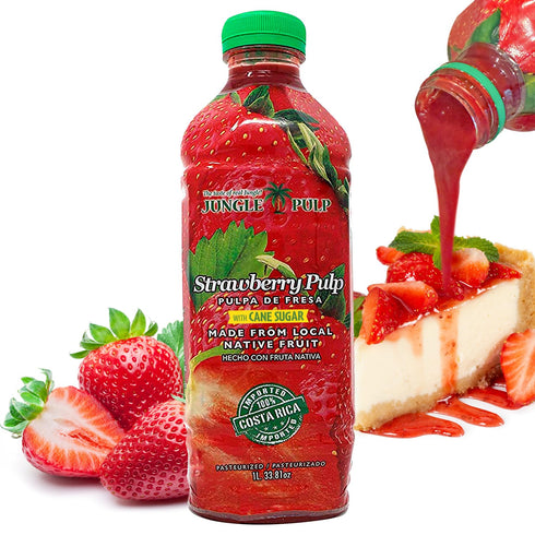 Jungle Pulp Strawberry Puree Costa Rica Blend, Topping, Flavoring Better than Syrup, Mix, for