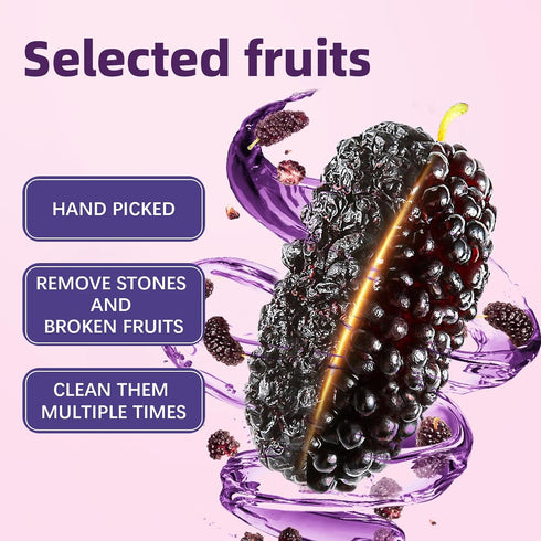 BAYUEDEGUA Mulberry 150g/5.29oz Mulberry, -Dried Black Dried clean ingredient list, pure dried fruit, sugar free