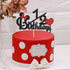 Happy 1/2 Birthday Cake Topper - Black and Red Glitter Mouse Theme Baby Shower Sign for 6 Months Birthday Party
