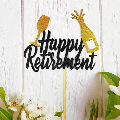 Happy Retirement Cake Topper - Decoration Supplies for Retirement Party