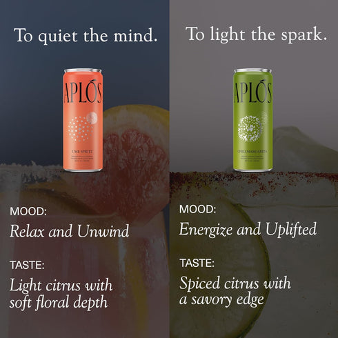Pack (8 Pack, Apls Canned Variety of Non-Alcoholic Cocktails, Formulated with Adaptogens and Botanicals, Low Calorie