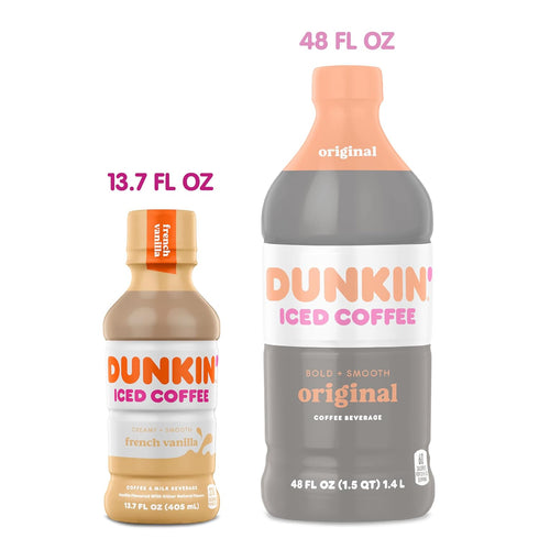 Dunkin' Donuts 13.7 oz, 12 Pack Dunkin' French Vanilla Iced Coffee Bottles, fl