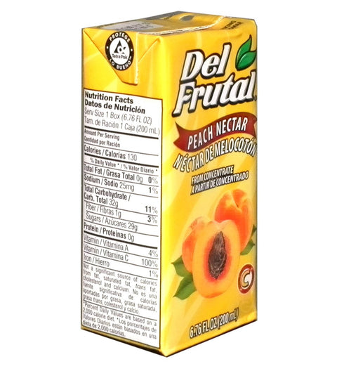 Del Frutal 6.76 oz Peach Nectar - Sabor Melocoton