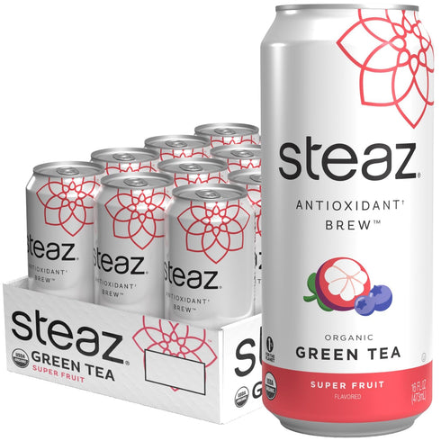 Steaz - Organic Green Tea - Superfruit (12 Pack) - Antioxidant Brew