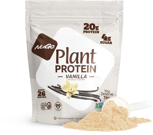 NuGo Plant Protein Powder, Vanilla, 20g Vegan Pea Protein, Low Sugar, 26 Servings