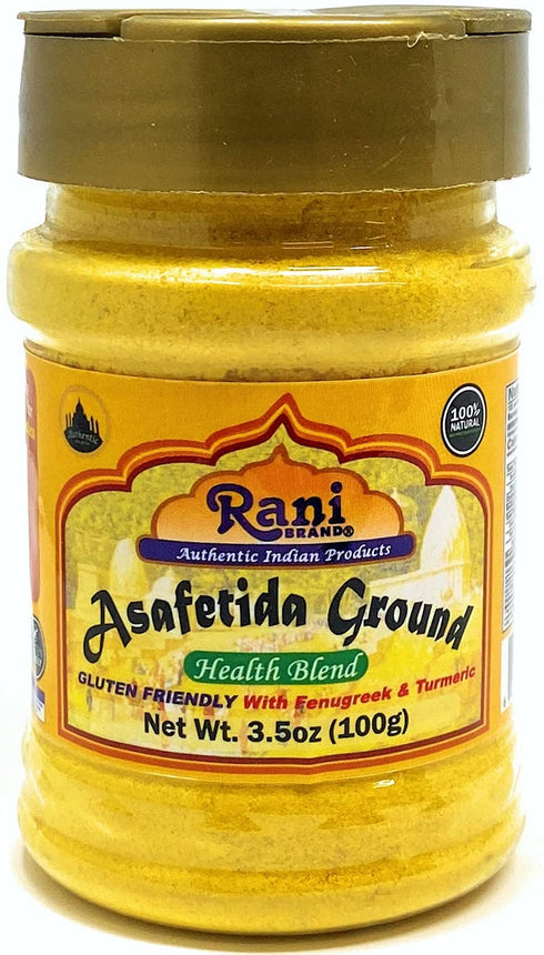 Rani Asafetida (Hing) Ground Health Blend w/Fenugreek and Turmeric 3.5oz (100g), PET