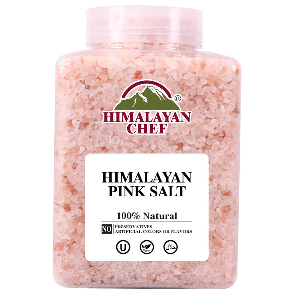 Himalayan Chef Pink Himalayan Salt Coarse Grain, 5 lbs Plastic Jar -