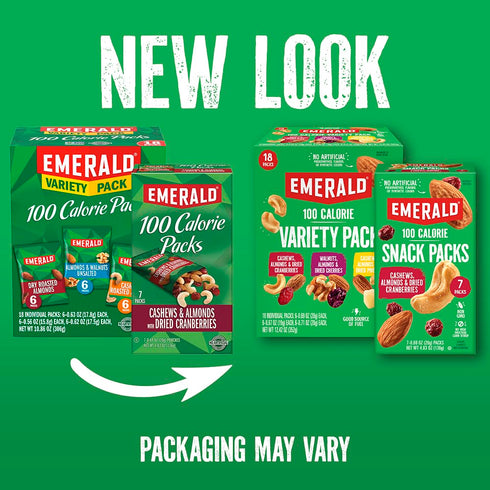 7 (1-Pack), 100-Calorie Packs Emerald Nuts Cashews and Almonds with Dried Pineapple Ct Individual of Mixed Nut Blend