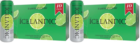 Icelandic Glacial Sparkling Water, Tahitian Lime, 330 ml Cans, 10 Count (Pack