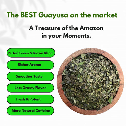 32oz (2LB) 66mg Pacha Ancient Energy Guayusa Tea - | Organic Loose Leaf Tea | Traditional Guayusa Loose Leaf | Caffeine