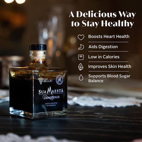 250ml Acetaia Bellei Rich & Thick Italian Balsamic Condiment with Cooked Grape Must, Wine Vinegar & Balsamic of Modena