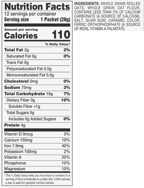 0.98 Oz, 12 (Pack 2) Amazon Grocery, Original Instant Oatmeal, Ct