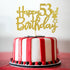 Gold Glitter 53rd Birthday Cake Topper - Happy 53rd Birthday Party Decorations & Supplies - 53 Cake Topper