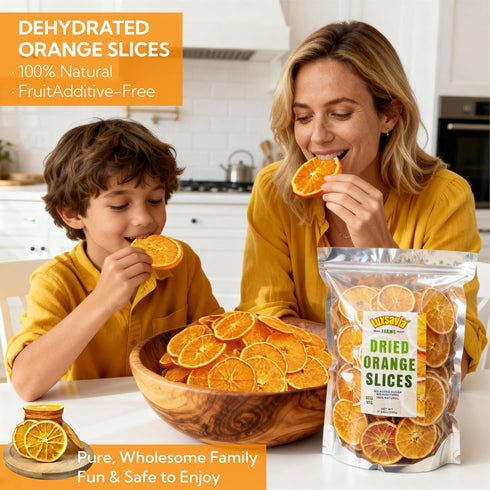 Luxsavia 1.1LB(500g) 100-110 Natural Dried Orange Slices Bulk,Approx Wheels,Dehydrated Orange Slices NO Addtives,Dried