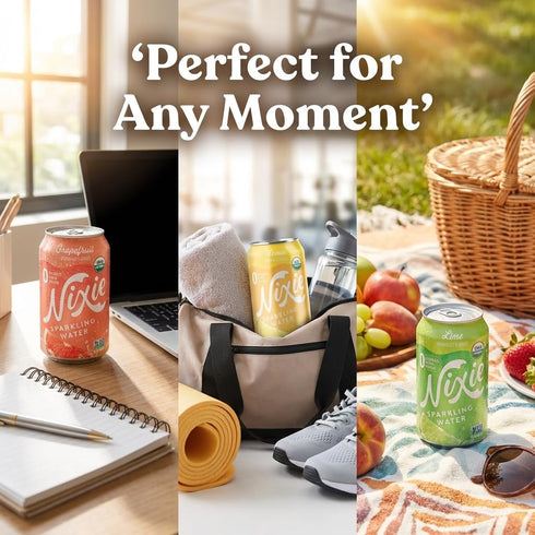 Pack (18 Pack, 6 6 6 Nixie Sparkling Water Variety Tea-Inspired Fruit Flavors Pomegranate Green Tea, Peach Black Tea