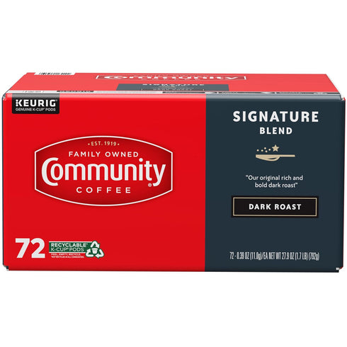 Community 72 Count 2.0 72 (Pack 1) Coffee Signature Blend Coffee Pods, Dark Roast, Compatible with Keurig K-Cup