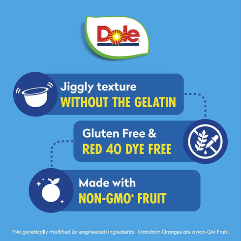 4.3oz 36 Dole Fruit Bowls Mandarins in Orange Flavored Gel Snacks, Total Cups, Gluten & Dairy Free, Bulk Lunch Snacks